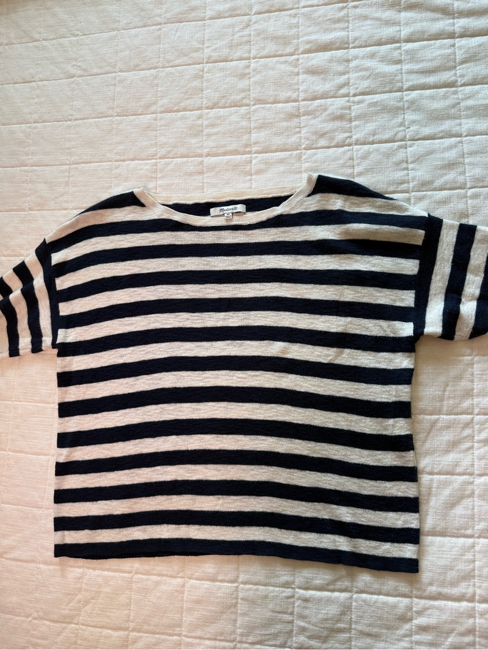 Madewell Black & Cream Striped Short-Sleeve Tee